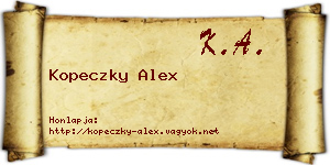 Kopeczky Alex névjegykártya