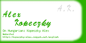 alex kopeczky business card